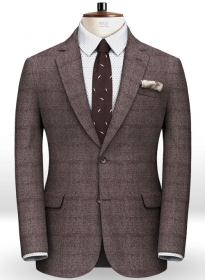 Milan Wine Feather Tweed Jacket