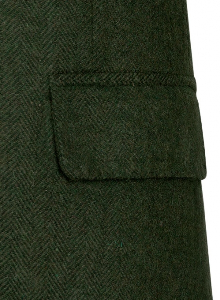 Vintage Herringbone Green Tweed Jacket