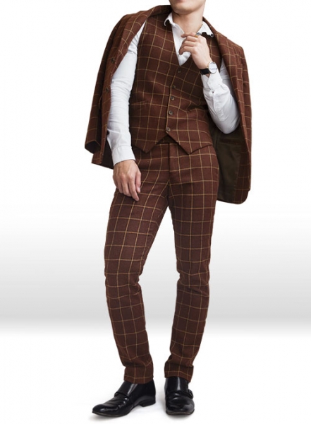 Vintage Brown Glen Royal Tweed Suit