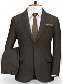 Dogtooth Wool Brown Suit