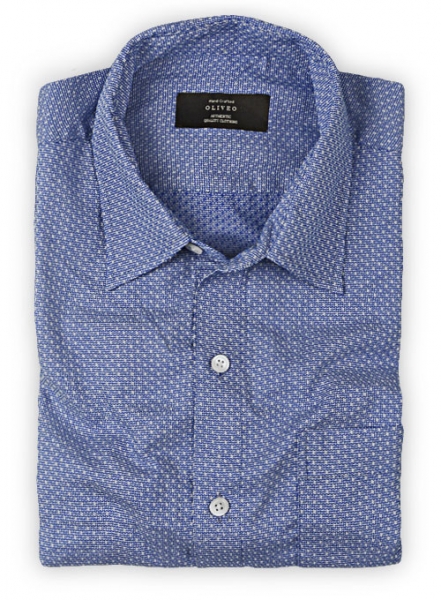 Giza Kyle Blue Cotton Shirt - Full Sleeves