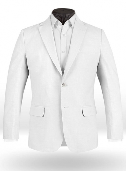 Tropical White Linen Jacket