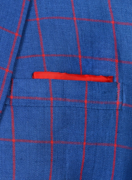 Italian Cobalt Checks Linen Jacket