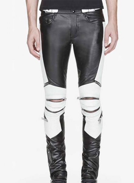 Electric Zipper Combination Soft Leather Pants