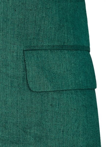 Italian Denim Green Linen Jacket
