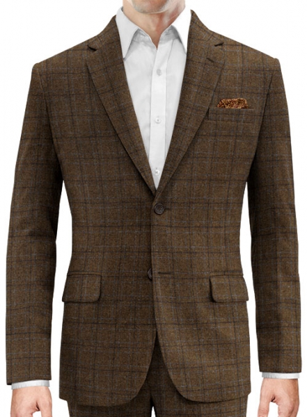 Vintage Jones Brown Checks Tweed Suit