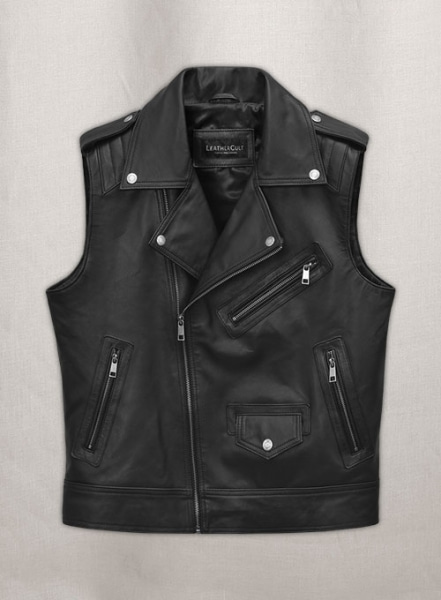 Leather Biker Vest # 318