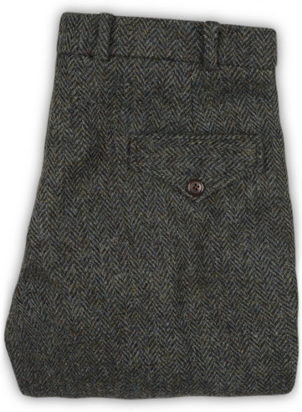 Harris Tweed Ridge Blue Herringbone Pants