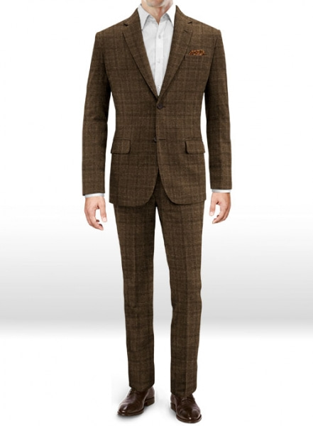 Vintage Jones Brown Checks Tweed Suit