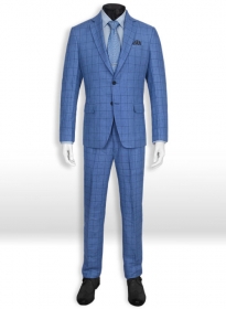 Italian Master Blue Linen Suit - Special Offer