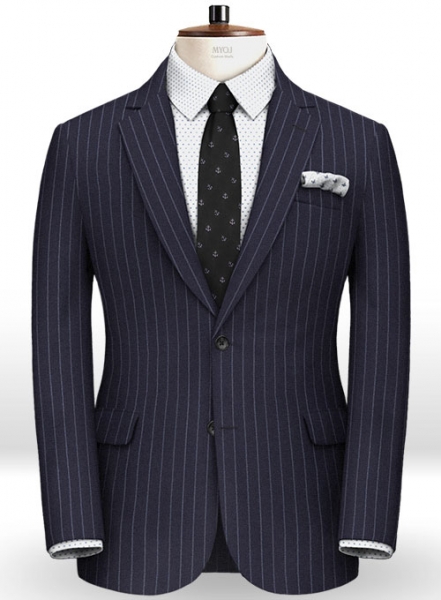 Reda Stripe Blue Pure Wool Suit