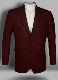 Big Houndstooth Red Tweed Jacket