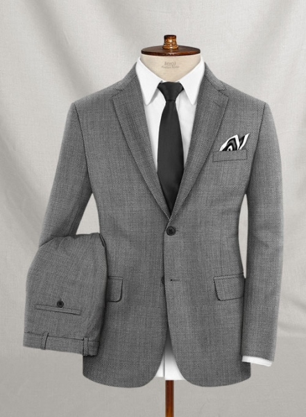 Birdseye Wool Light Gray Suit