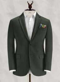 Italian Dark Olive Cotton Stretch Jacket