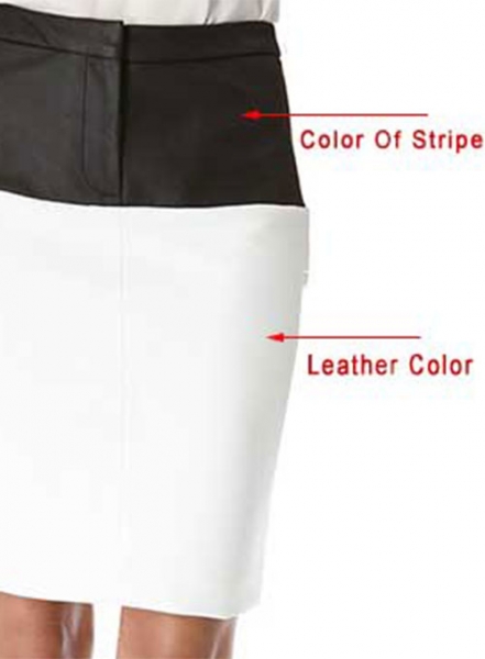 Bandage Stripe Leather Skirt - # 195