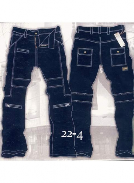 Leather Cargo Jeans - Style 22-4