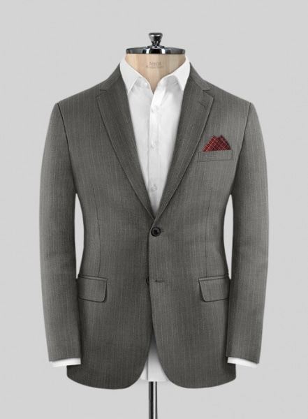 Chalkstripe Wool Light Gray Suit