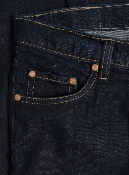 Deep Indigo Hard Washed Denim Jeans - Premium