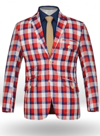 Roman Checkino Linen Madison Style Jacket