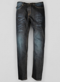 Deadly Dark Blue Hard Washed Jeans Scrape Whisked - Look # 320