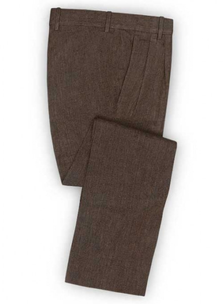 Italian Ramp Brown Linen Pants