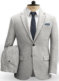 Vintage Rope Weave Light Gray Tweed Suit