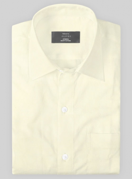 Giza Cream Cotton Shirt- Full Sleeves