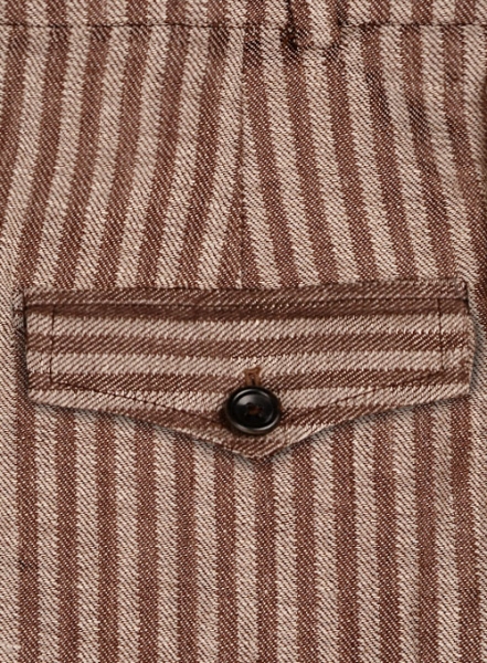 Italian Brown Stripe Linen Suit