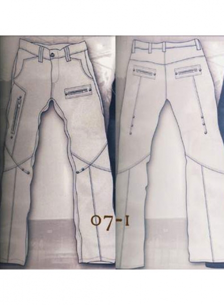 Leather Cargo Jeans - Style 07-1