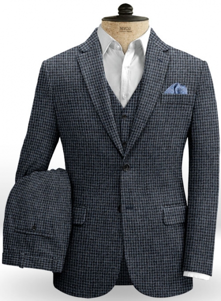Houndstooth Blue Tweed Suit