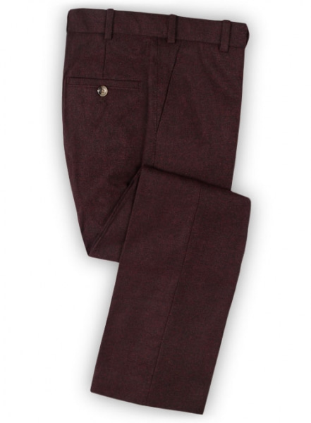 Light Weight Dark Maroon Tweed Pants