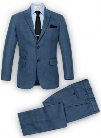 Heavy Blue Flannel Wool Suit