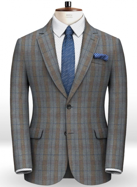 Turin Blue Feather Tweed Suit