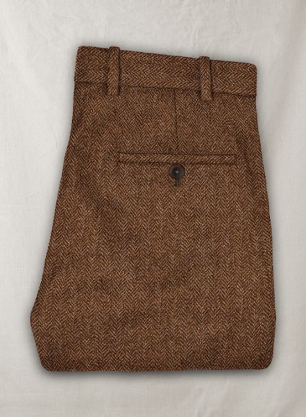 Harris Tweed Rust Herringbone Pants