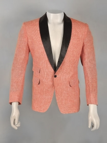 Roman Pink Punch Linen Tuxedo Jacket