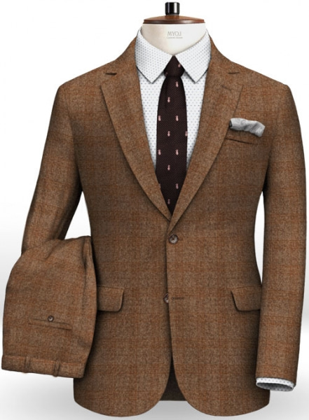Saga Rust Feather Tweed Suit