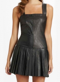 Pleated Leather Dress - # 775