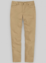 Khaki Feather Cotton Canvas Stretch Jeans