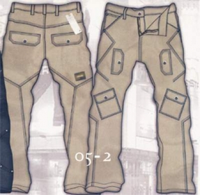 Designer Denim Cargo Jeans - Style 5-2