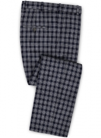 Italian Ted Blue Checks Linen Pants