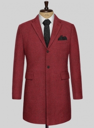 Melange Titan Red Tweed Overcoat