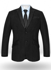 Vintage Stripe Black Tweed Pirana Style Jacket