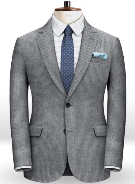 Gray Thick Corduroy Suit