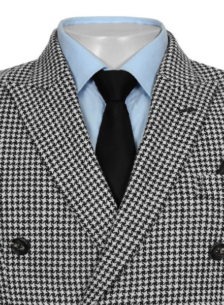 Vintage Houndstooth Tweed Double Breasted Jacket