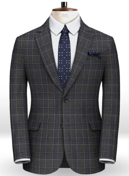 Napolean King Charcoal Wool Suit