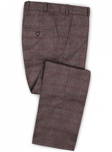 Milan Wine Feather Tweed Suit