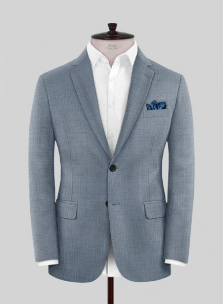 Napolean Powder Blue Sharkskin Wool Suit