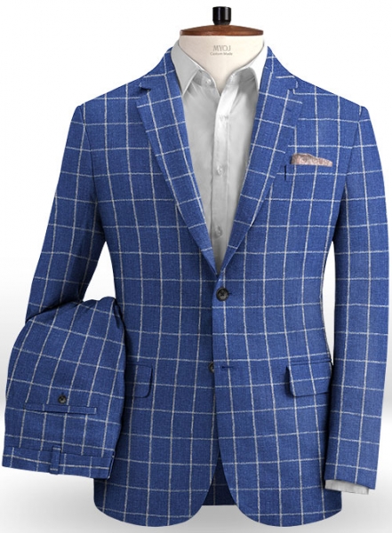 Italian Wave Blue Linen Suit