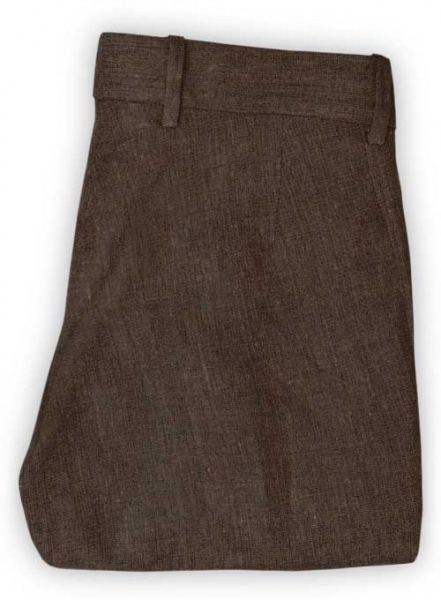 Italian Ramp Brown Linen Pants
