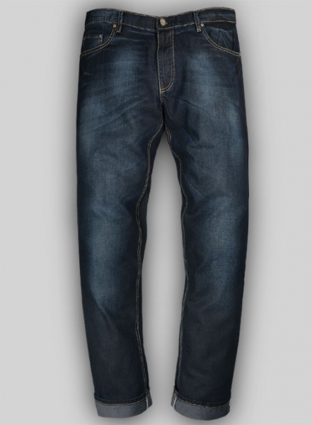 Melange Luxurious Deep Dark Blue Jeans - Treated Hard Wash